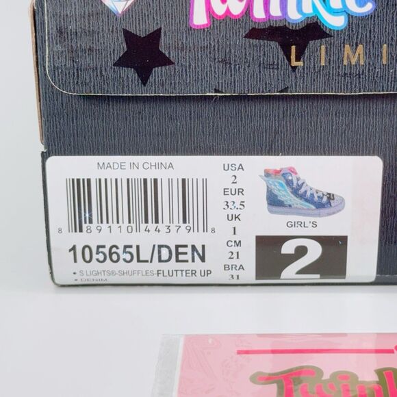 Skechers Twinkle Toes Limited Edition Girl’s Light Up Wings Glitter Boots 2 33.5 - Picture 9 of 11